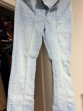 Levi's Light Blue Wide-Leg Flare Jeans with Front Seams